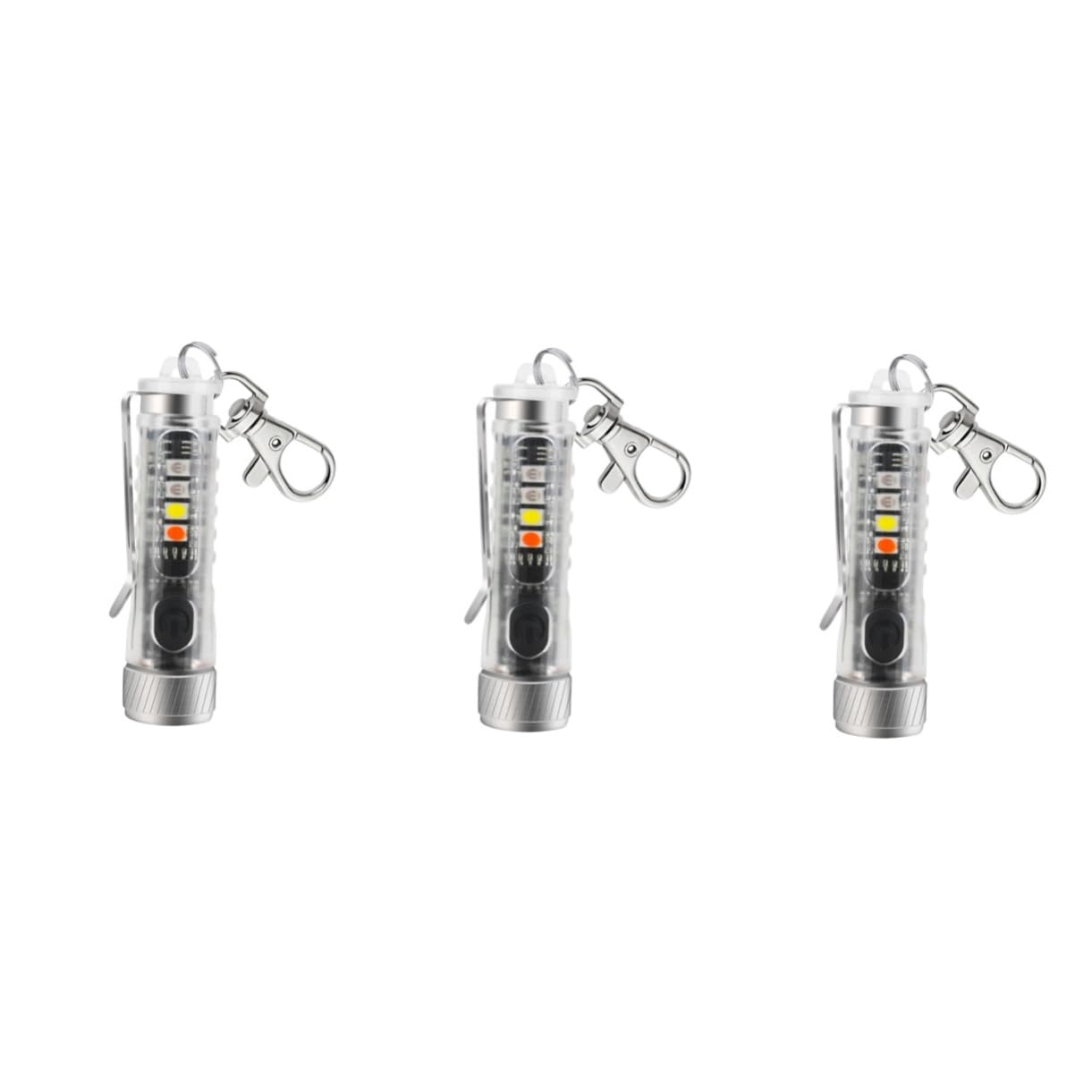 BESPORTBLE 3pezzi Mini Torcia Led Ricaricabile Portachiavi Con Modalità Di Illuminazione Per Attività Outdoor e Uso Quotidiano