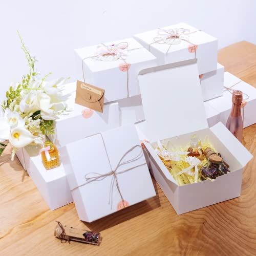 Yuefanbox White Gift Boxes 8×8×4 Lnches,12Pack, Paper Gift Box With Lids For Gift Packaging, Bridesmaid Proposal Box, Birthday Party Favor Box, Christmas Gift Boxes, Easy Assemble Gift Boxes Bulk #TOP5
