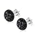 Produktbild 925 Sterling Silber Ohrstecker Runde Druzy Ohrringe mit Brillant Stein für Damen Herren 4 Farboptionen 8,0mm (Schwarz)