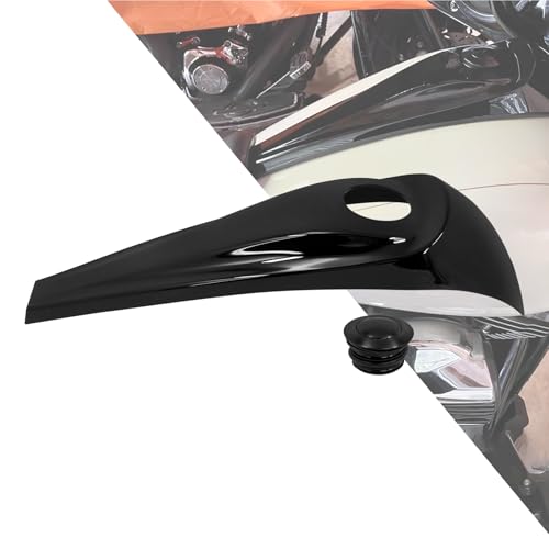 Image of Motorcycle Smooth Dash Fuel Console with Gas Tank Cap Covers Fit for Harley Touring Electra Glide FLHT Road Glide FLTRX Street Glide FLHX 2008-2023 Black