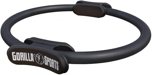 GORILLA SPORTS® Pilates Ring - 14 inch / 36 cm, Double Handle, Non-Slip, Padded Grips, in 3 Colours - Magic Circle, Fitness, Core, Exercise Resistance Training, Yoga, Toning Thighs, Abs, Legs, Arms