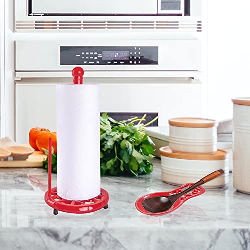 Jogreful Decorative Paper Towel Holder Stand And Vintage Cast Iron Spoon Rest For Stove Top Kitchen Countertop Home Decor thumb #1