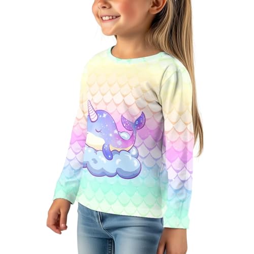 Girls Tee Shirts Size 3-16 Long Sleeve Blouse Trendy Tops for Girls Cute Crew Neck Shirt Athletic Top for Kids4