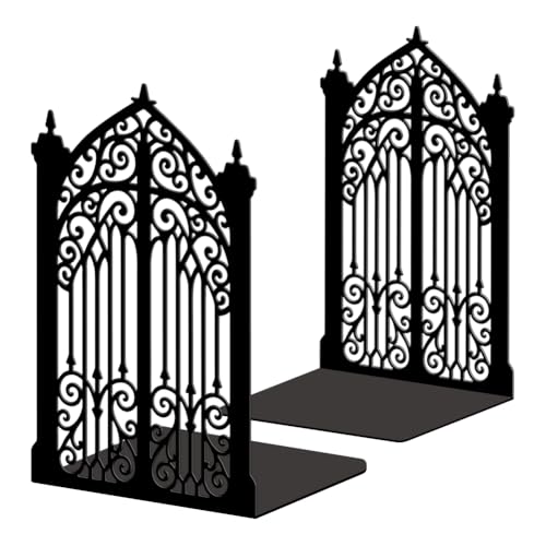 Peacoblue Sujetalibros de metal para estantes, moderno y decorativo, resistente, para estudio, oficina, escritorio, estante, habitación, 13,5 x 11 x 20 cm, sujetalibros altos simples de hierro fundido