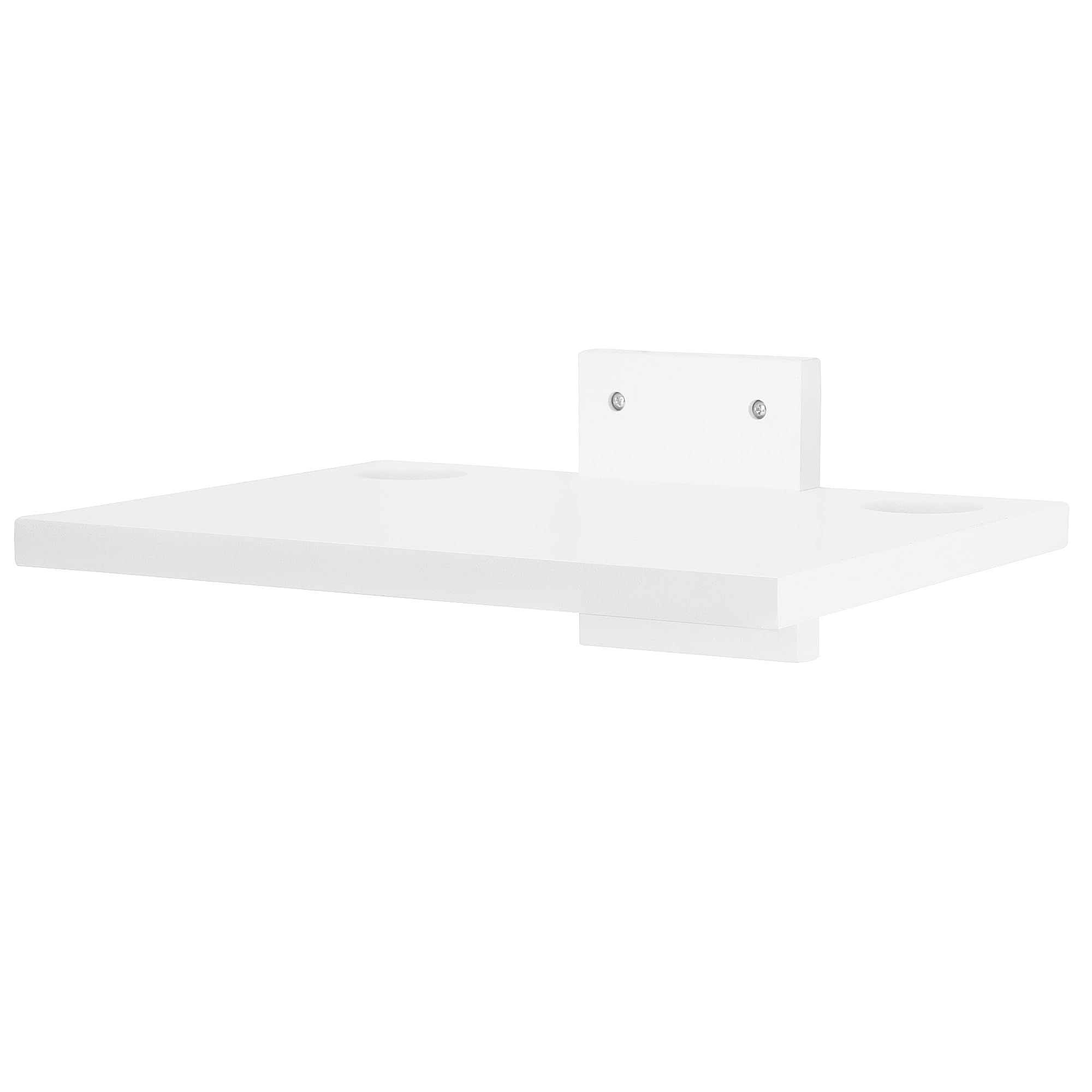 Scaffale Fluttuante per Proiettore e TV da Montare a Parete, Scaffale Fluttuante in Legno da Installare Sotto la TV, Compatibile con Proiettore, PS5, Lettore DVD, 1 Livello (Bianco)