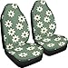 FUIBENG Green Groovy Flower Auto Seat Cover Set 2 Pack,Hippie Floral Car Front Seat Cushion Elastic Breathable Seats Cushion Pad for Women Lady Universal Fit Automotive Seats Covers Accessory