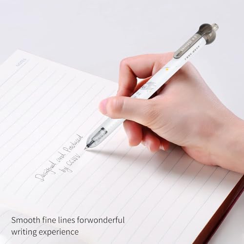 Bolígrafos de gel negro 0.5 mm retractables pack de 7 miniatura 3