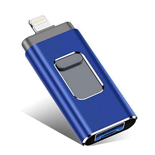 USB Flash Drive for iPhone 512GB, iPhone Memory Stick, iPhone Photo Stick External Storage for iPhone/PC/iPad/Android and More Devices with USB Port (512GB, A-Blue)