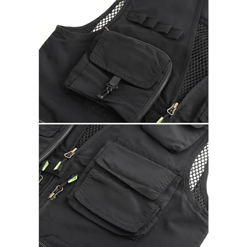 Hbufnha Outdoor Multi Pockets Work Vest Fishing Hunting Utility Tactical Vest For Men Women 02-Bk-3Xl thumb #7