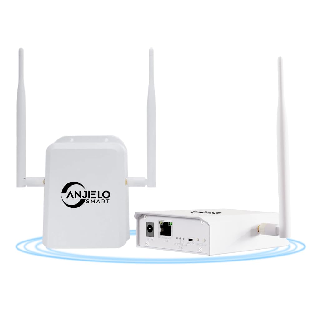 WiFi HaLow Dual Band Wireless Bridge, 1 km a lunga distanza potente, 2,4 GHz e 5,8 GHz PTP PTMP Estensore WiFi per esterni, antenna IEEE 802.11Ah, trasmissione di portata WiFi più veloce (1 V 1)