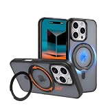 Vongong Magnetic Phone Case for iPhone 16 Pro Case,Anti-Slip and Drop-Proof Protective Cover with 360° Ring Stand,Compatible with MagSafe,Exclusively Designed for iPhone 16 Pro,Black.