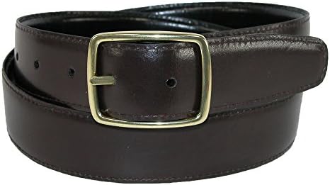 Gold Buckle Center Bar Reversible Belt 