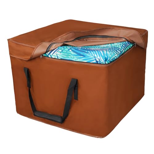 NettyPro Outdoor Patio Cushion Storage Bags 32 x 32 x 24 inch Water-Resistant Heavy Duty Small Storage Bag for Cushions, Brown