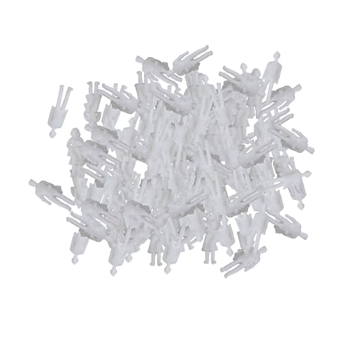 BQLZR White Unpainted Architectural 1:100 Scale Model Figures Standing Figures for Miniature Scenes, White Color Pack of 100