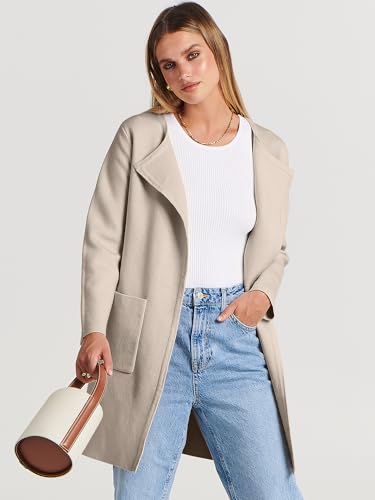 Image of ANRABESS Womens Cardigan Sweater Open Front Knit Long Coatigan Dressy Casual Jacket Coat 2026 Fall Outfits Classy Clothes