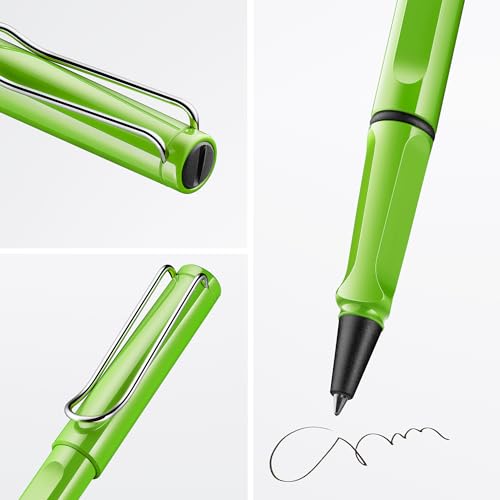 Lamy safari green - Rollerball Pen with ergonomic grip & line width M - for pleasant long writing - made of robust ASA plastic - including rollerball refill M 63 in blue by Lamy - Image 2