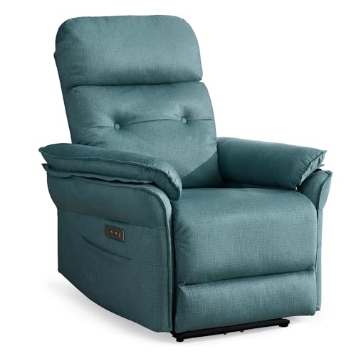 Korser Power Zero Gravity Recliner for Adults with Adjustable Electric Recline, USB & Type-C Ports, Wall-Hugger Design, and Side Pocket. Ideal for Small Spaces in Living Rooms or Bedrooms