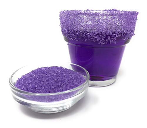 margarita glasses purple - Snowy River Purple Cocktail Sugar - Kosher Certified Naturally Colored Purple Cocktail Rimmer (4oz, Medium Crystal)