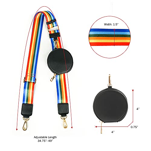 EVVE Wide Replacement Straps for Handbags with Coin Purse - For Over Shoulder Crossbody Bag, Guitar Style, Adjustable Length2