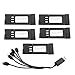 Leoie Eachine E58 3.7V 500mAH Battery Spare Parts for Folding 4-axis UAV/Drone (1 Charging Cable & 5 Battery)