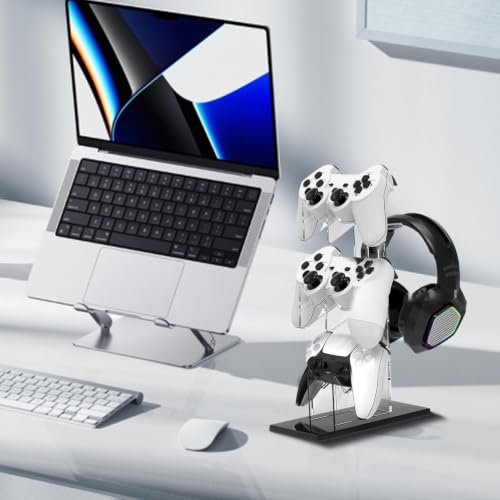 Soporte para auriculares de escritorio con 3 niveles de almacenamiento vertical 3