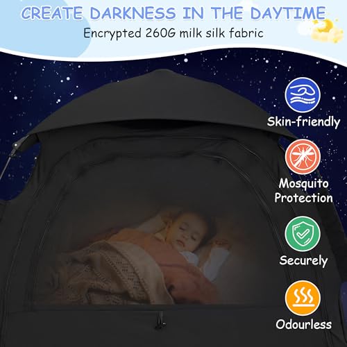 YABORAS Sleep Tent for Pack N Play, Baby Sleep Tent One-Click Assembly Effective Light Blocking Tent for Sleep Pod & Mini Crib, Light Blocking Tent for Babies and Toddlers by YABORAS - Image 3
