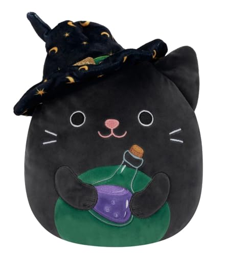 Squishmallows 16 Inch Cleo The Cat with Witch Hat and Potion - Officially Licensed Kellytoy Plush - Collectible Soft & Squishy Stuffed Animal Toy - Add to Your Halloween Squad - Gift for Kids