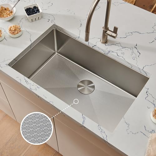Image of Ruvati Hex Bottom 30-inch Scratch Resistant Embossed Texture Kitchen Sink Stainless Steel - RVH7630