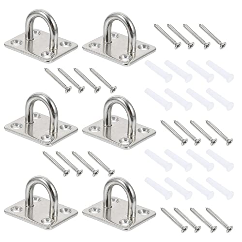 SOESFOUFU Sturdy U-Shaped Pipe Hooks Fixed Anchors for Wall Ceiling Hooks Matching Screws