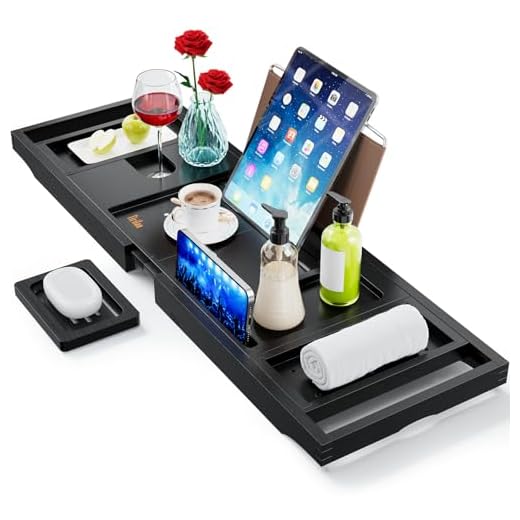Luxury Bathtub Tray Caddy - Expandable Bath Tray - Unique House Warming Gifts, New Home, Anniversary & Wedding Gifts for Couple, Bridal Shower Gift for Women