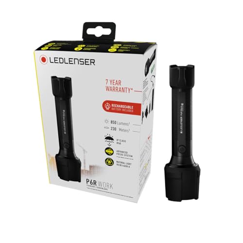 Ledlenser P6R Work | 2020 | Taschenlampe LED | aufladbar Lithium Akku | wasserdicht IP68 | 850 Lumen | Fokussierbar | Leuchtweite 230m | Bis zu 45 Std. Laufzeit | USB Magnetladekabel und Ladestation Ledlenser P6R Work | 2020 | Taschenlampe LED | aufladbar Lithium Akku | wasserdicht IP68 | 850 Lumen | Fokussierbar | Leuchtweite 230m | Bis zu 45 Std. Laufzeit | USB Magnetladekabel und Ladestation