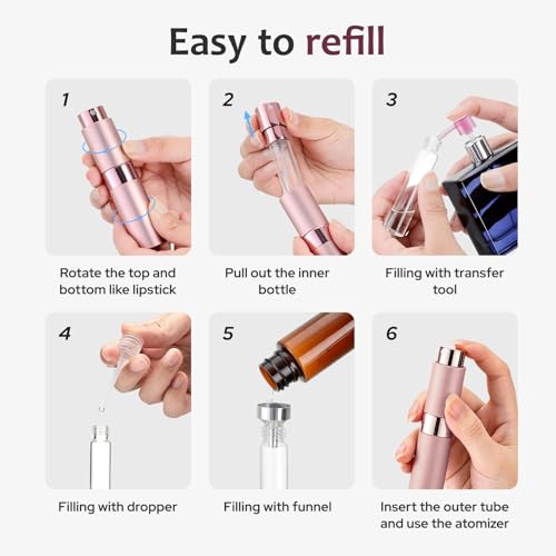 Image of LISAPACK 8ml Travel Perfume Bottle Refillable, 3 PCS Cologne Atomizer Spray