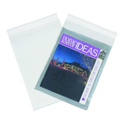 PSBM 6 Inch x 9 Inch Self Seal Clear Resealable Poly Bags, 1000 Pack Clear Envelopes 2.5 Mil - Fits A4 Letter Sized Documents, Marketing Materials