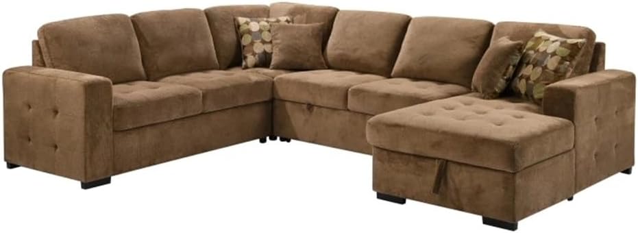 Oversized Sectional Sofa with Storage Chaise, U Shaped Couch for Large Space Dorm Apartment