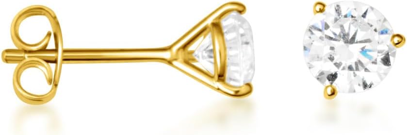 Claddagh Gold 14K Yellow Gold Lab Grown Diamond Martini Stud Earrings 1.68 Ct
