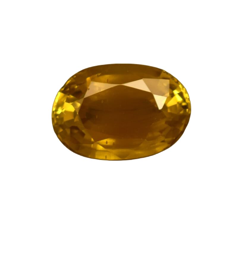 Saphir jaune gemme naturelle 12x8x6mm facettée pour fabrication collier et bague
