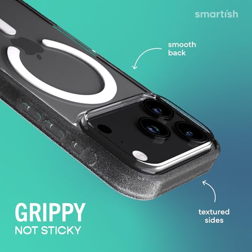 Image of Smartish iPhone 17 Pro MagSafe Clear Case + Screen Protector - Magnetic Slim Case - Anti-Yellow Thin Grip Cover + 2-Pack Tempered Glass Screen Protectors for Apple iPhone 17 Pro - Clearly Clear