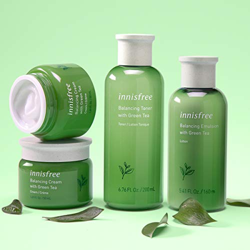 Innisfree Green Tea Moisture Balancing Emulsion Hydrating Face Moisturizer, 160 Ml/ 5.41 Fl Oz #TOP2