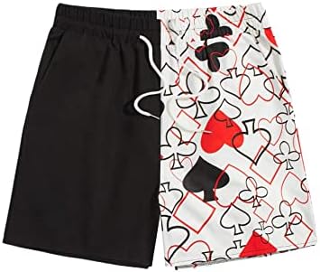 WDIRARA Men's Graphic Print Colorblock Drawstring Waist Active Pocket Shorts Poker Multicolored M