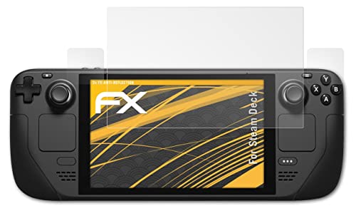 atFolix Panzerfolie kompatibel mit Steam Deck Schutzfolie, entspiegelnde und stoßdämpfende FX Folie (2er Set) Cover