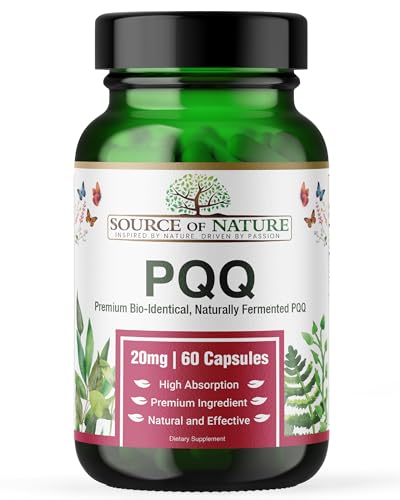 Source of Nature® | 20 mg PQQ | 60 Cápsulas | Suministro para 2 meses | Pirroloquinolina quinona bioidéntica premium | Alta dosis | Sin aditivos no deseados | Fabricado en DK | Probado por terceros