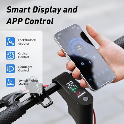 Image of Electric Scooter, 500W Powerful Motor, 22 MPH Max Speed, 23 Miles Long Range, 10 inch Pneumatic Tires, APP Control & Dual Brakes, Foldable Commuting E Scooter for Adults 14+（Gray）