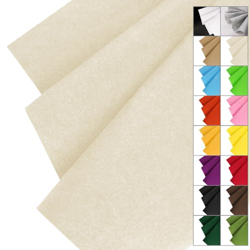 Image of IONTACH 36 inch X 36 inch Ivory Stiff Felt Fabric 1.2mm Thick | Felt Sheet for Craft, Sewing, Patchwork, Liner Decorations, School Projects, Home Decor