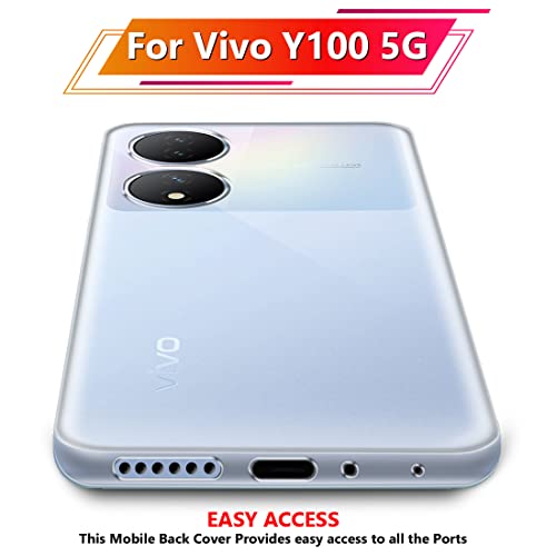 Image of Fashionury Crystal Clear Case for Vivo Y100 5G | Yellowing Resistance | Transparent TPU Silicone | Raised Camera Lips | Slim Transparent Cover