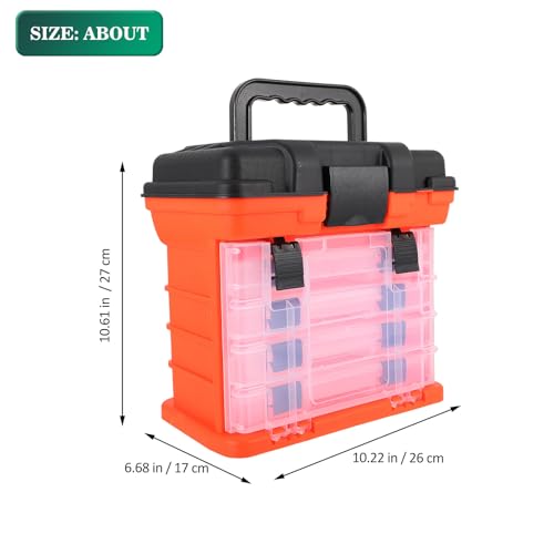 Boîte rangement accessoires pêche orange grand volume pour outils - 2