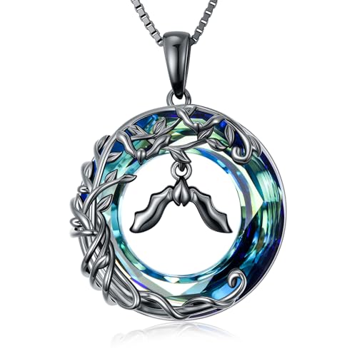 Collier arbre de vie chauve-souris pour femme, bijou argent 925 tendance gothique