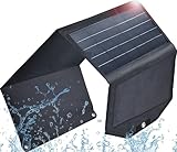 【Cargador Panel Solar】este panel solar no necesita conectarse a la fuente de alimentación, siempre y cuando haya sol y luz, hay electricidad, y también se puede cargar en días nublados, lo cual es muy eficiente energéticamente y práctico. El panel solar de silicio monocristalino está bien iluminado y cargado rápidamente, y se puede llenar en 2 horas.