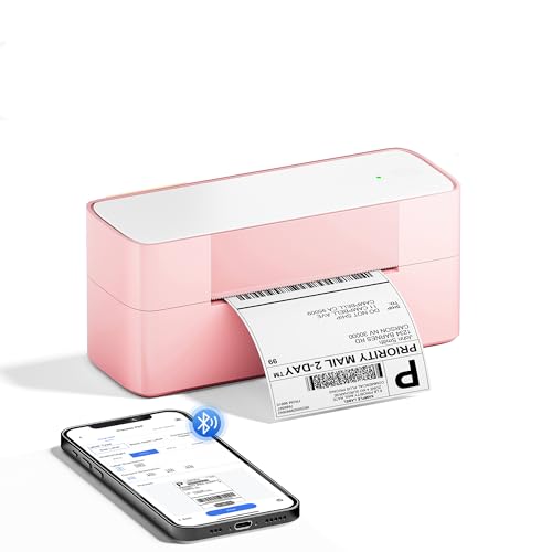 Itari Thermal Shipping Label Printer, 245BT Pink Thermal Label Printer 4x6, Bluetooth Address Label...