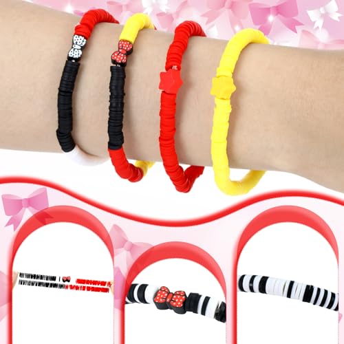 16 Pcs Birthday Party Supplies Favors Friendship Bracelet Set Adjustable Stretch Beaded Bracelets(Mouse)4