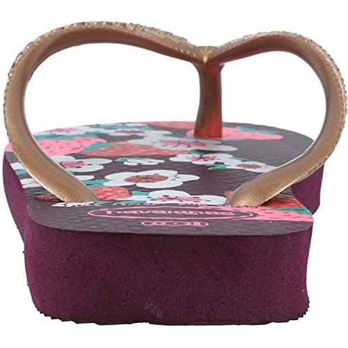 Chinelo Flores, Havaianas, Meninas, Berinjela/Rose Gold, 23/24